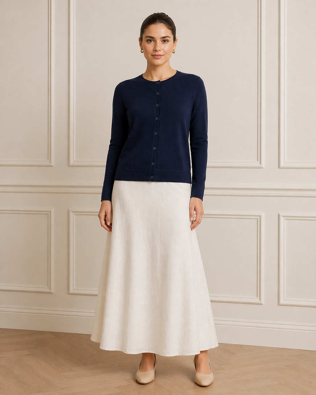 White Linen Skirt